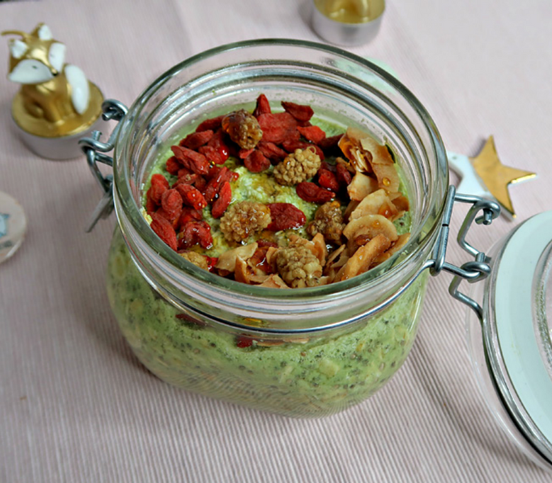 Overnight Matcha Oats