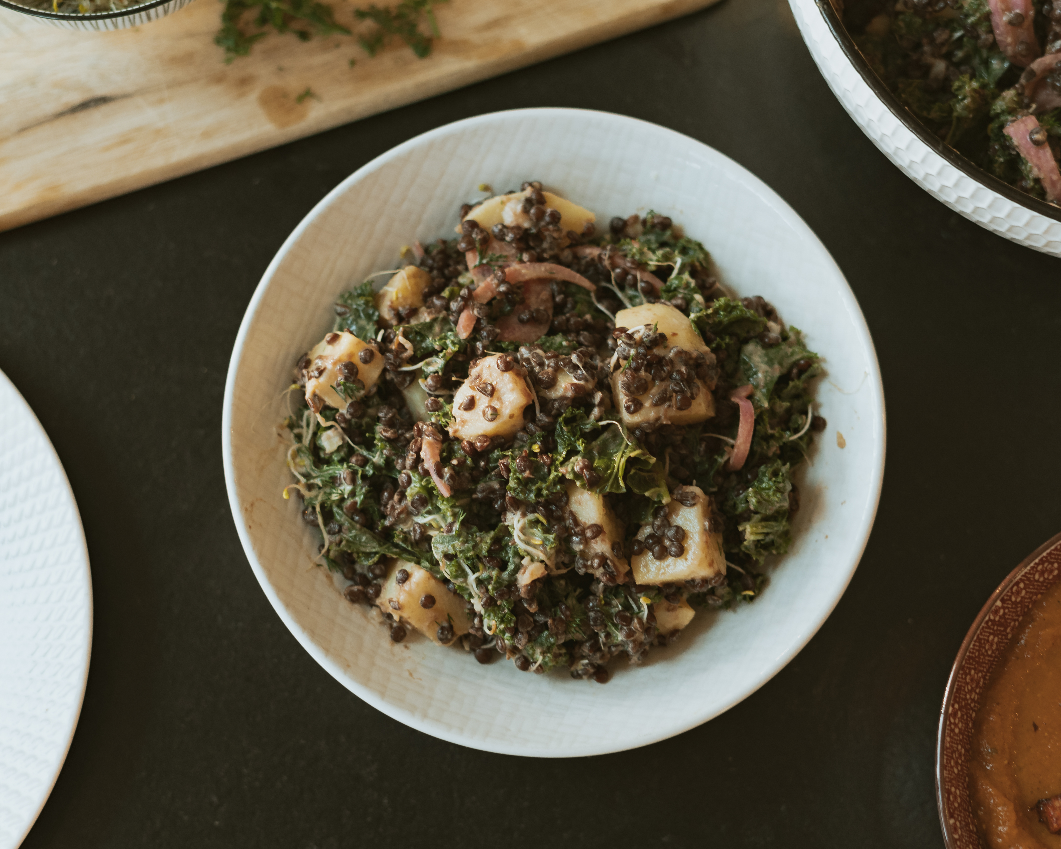 Salade de pommes de terre et lentilles