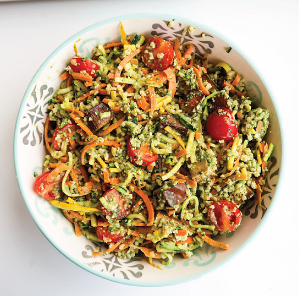 Spaghettis Crus au Pesto