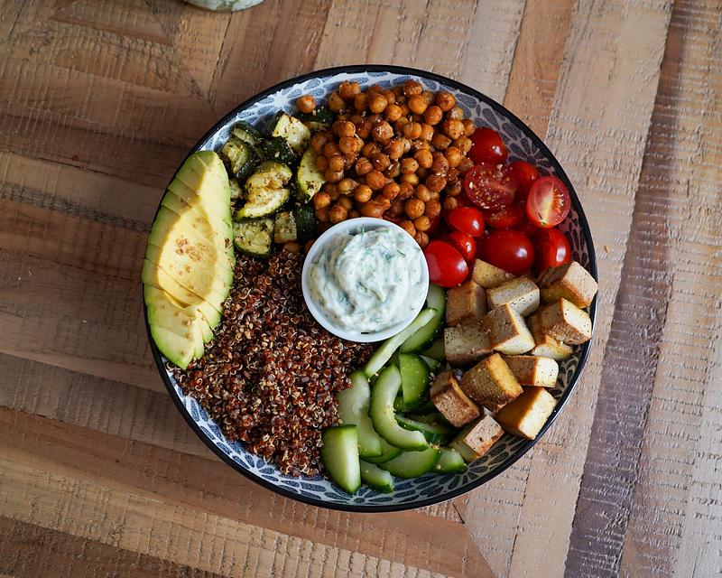 Buddha bowl d'été au Tzatziki