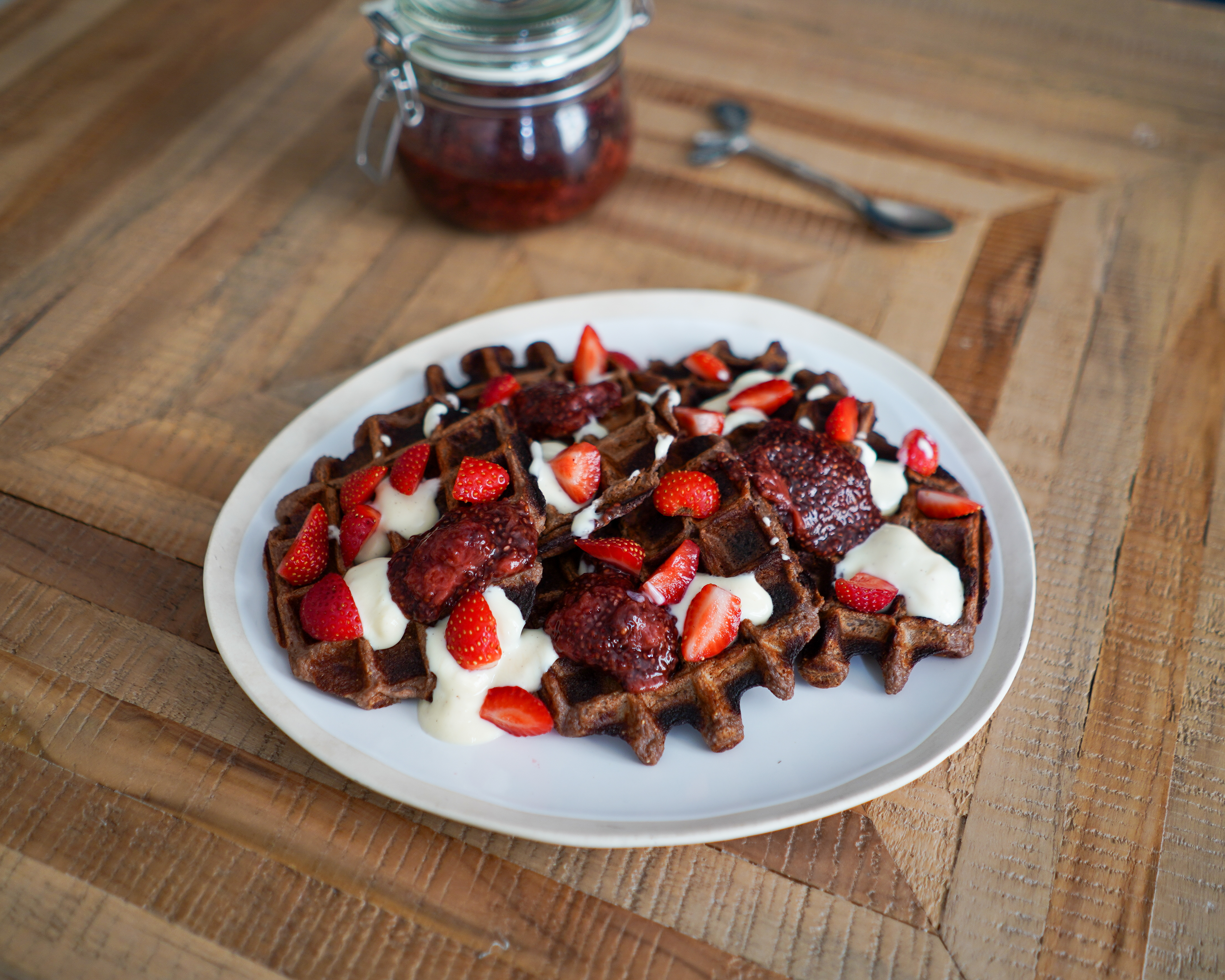 Gaufres aux fraises