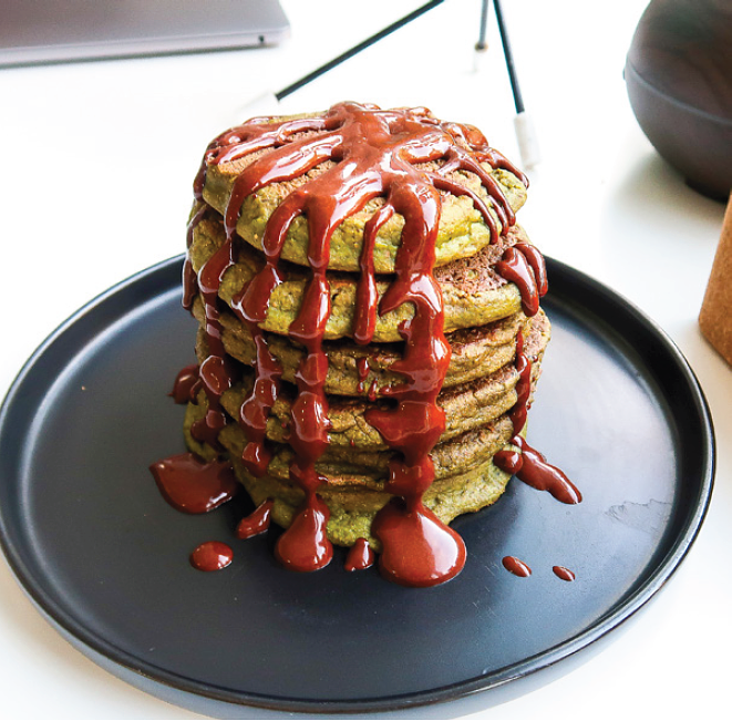 Pancakes Matcha Sauce Chocolat
