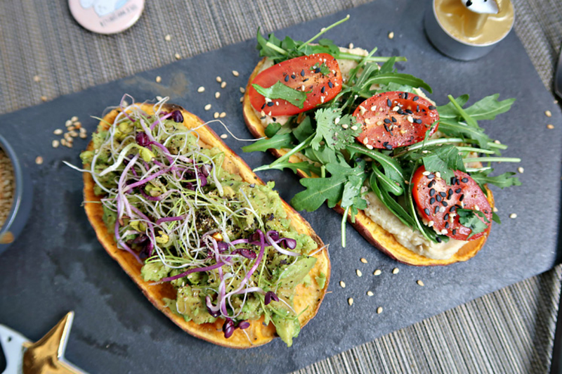 Toast de Patate Douce - Avocat/Graines Germées