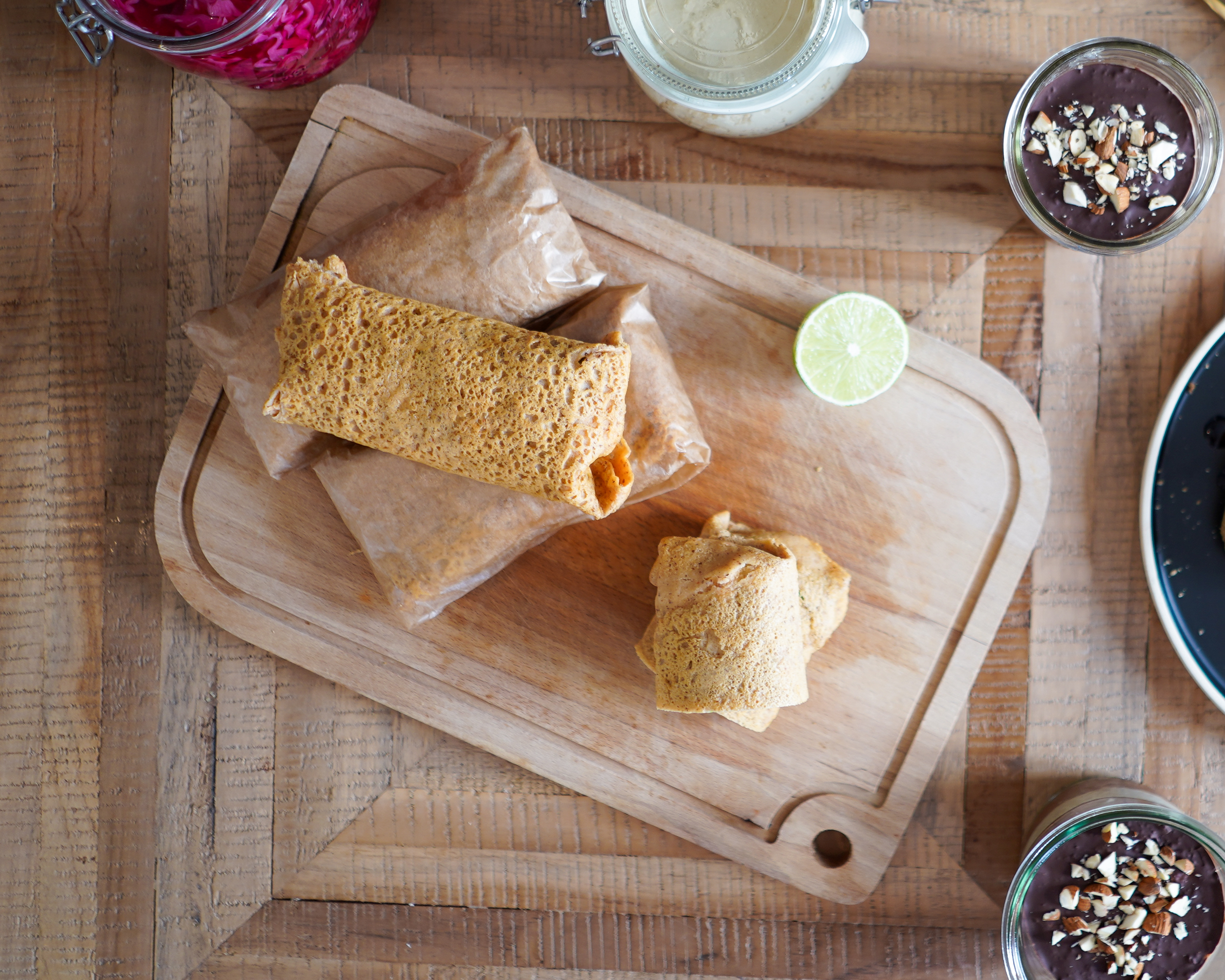 Wraps de lentilles corail