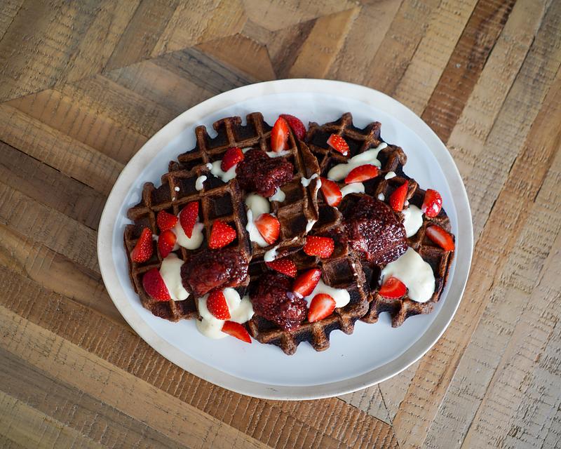 Gaufres aux fraises