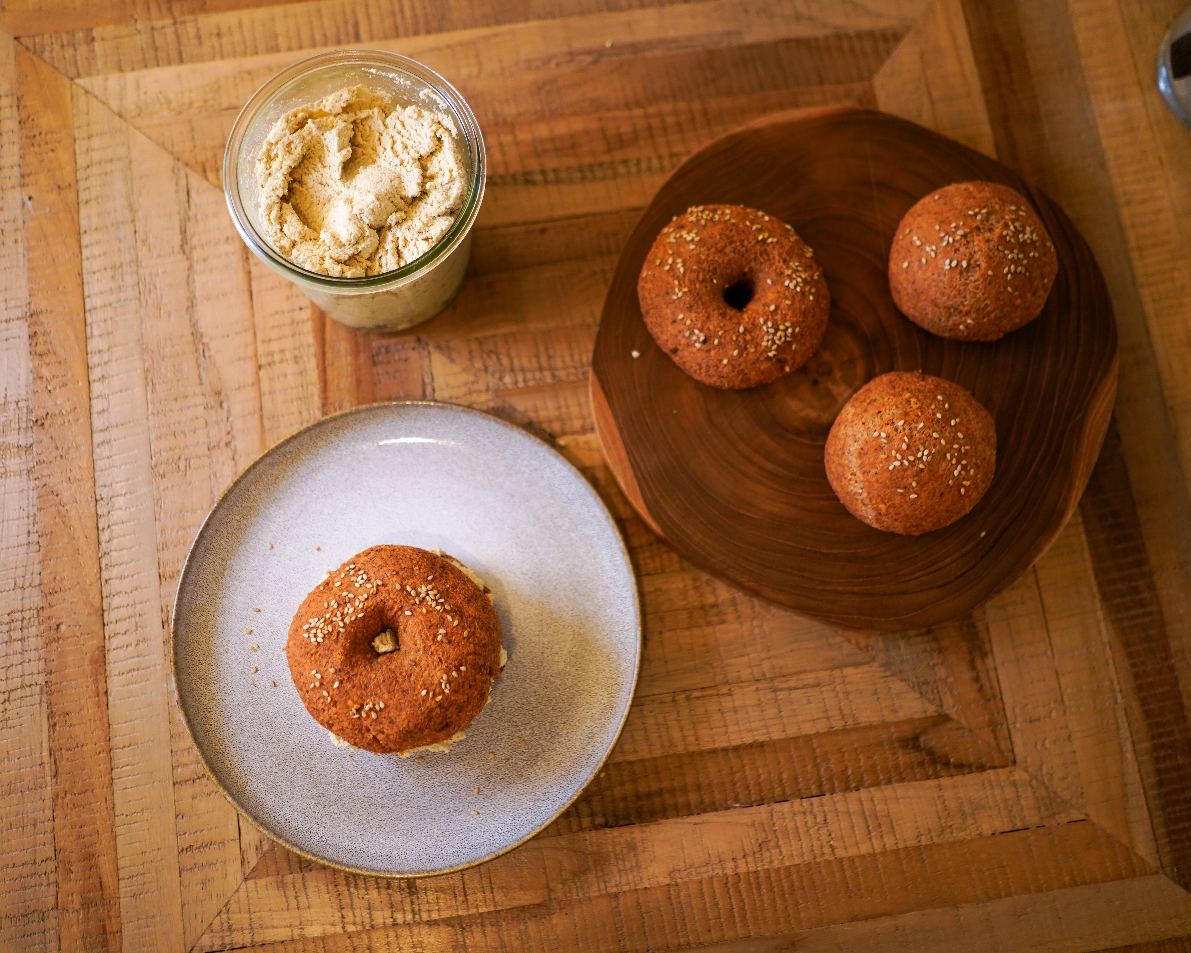 Bagel ricotta tomates séchées