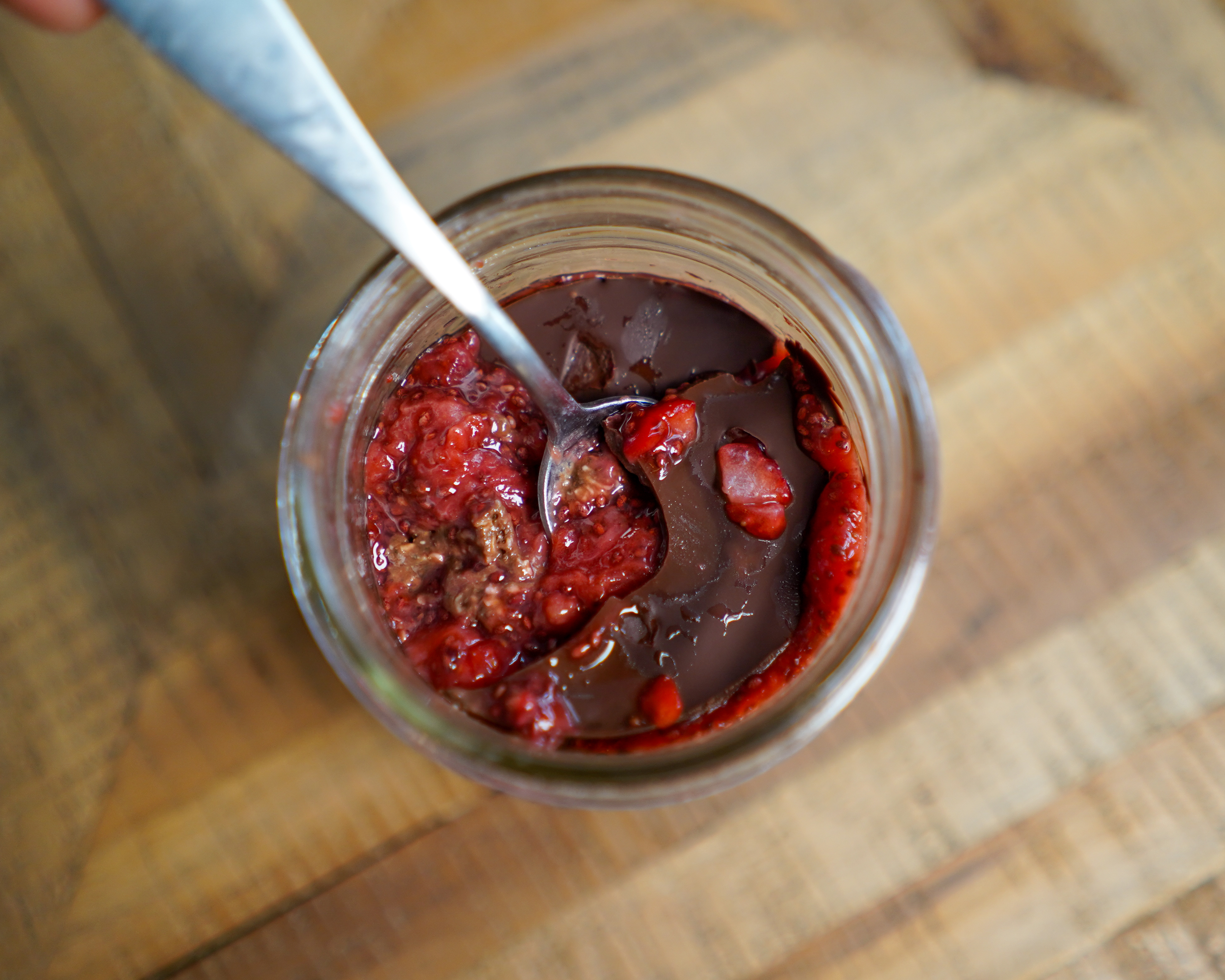 Overnight porridge fraise chocolat