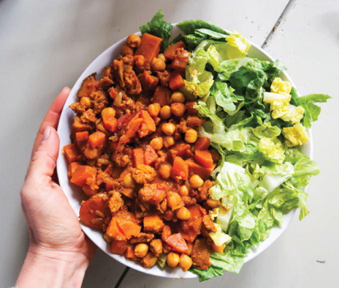 Curry de Patates Douces, Soja & Pois Chiches