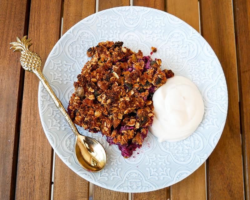 Crumble à la rhubarbe